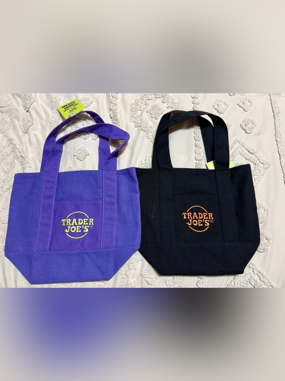 Trader Joe's Canvas Tote Bag - Purple and Black